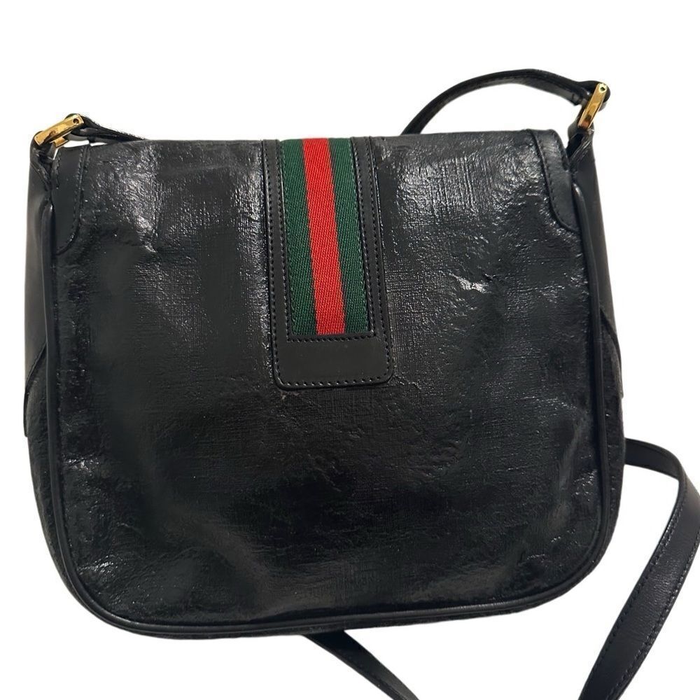 Gucci black web gg gold logo cross body bag - Picture 10 of 16